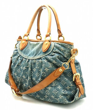 Louis Vuitton Denim Monogram Bag Neo Blue Shoulder Tote Cabby Handbag